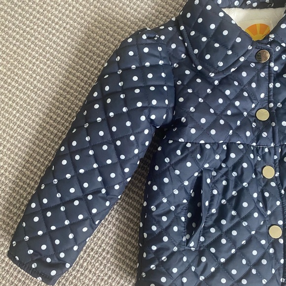 C&C California Navy Polka Dot Puffer Coat EUC 2T - Picture 9 of 12